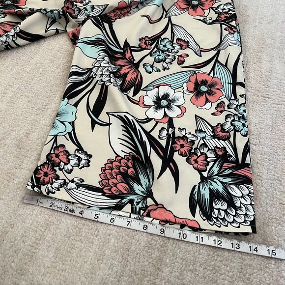 TOV Los Angeles Wide Leg Boho Floral Print Crop Pull On Pants 38 / S - Picture 6 of 14